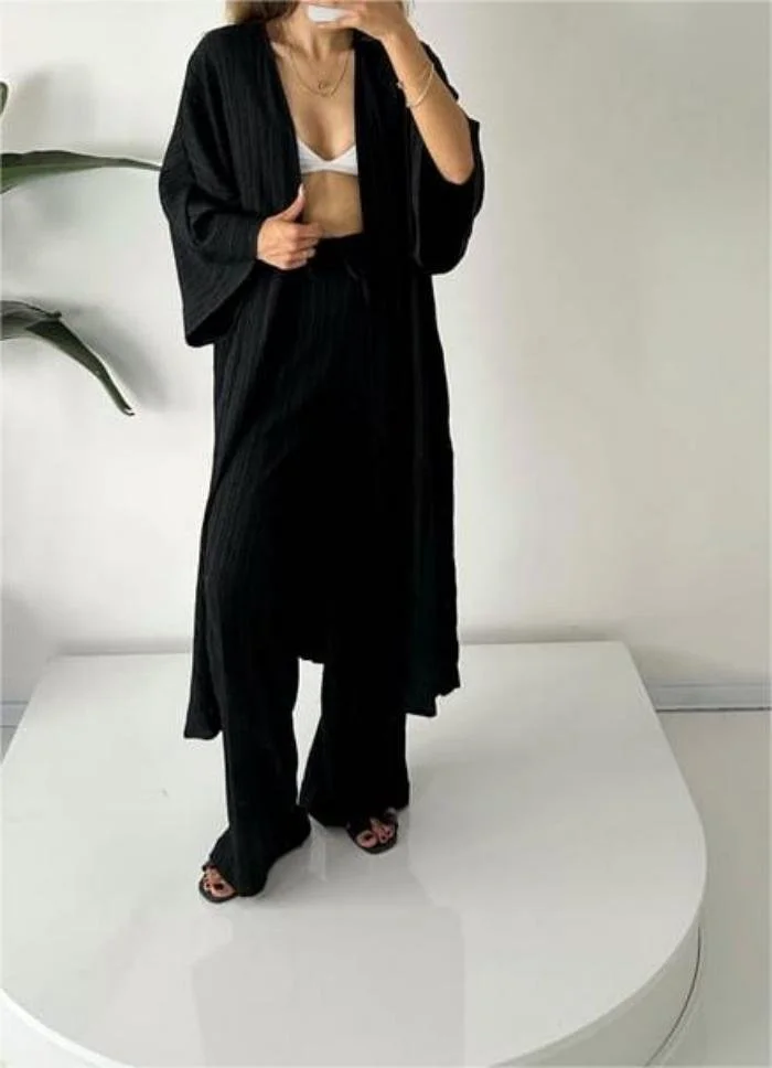 Deux Pièces Ensembles Femmes Décontracté Plain Printemps / Automne Polyester Quotidien Ample Manches Longues Col Rond Droit