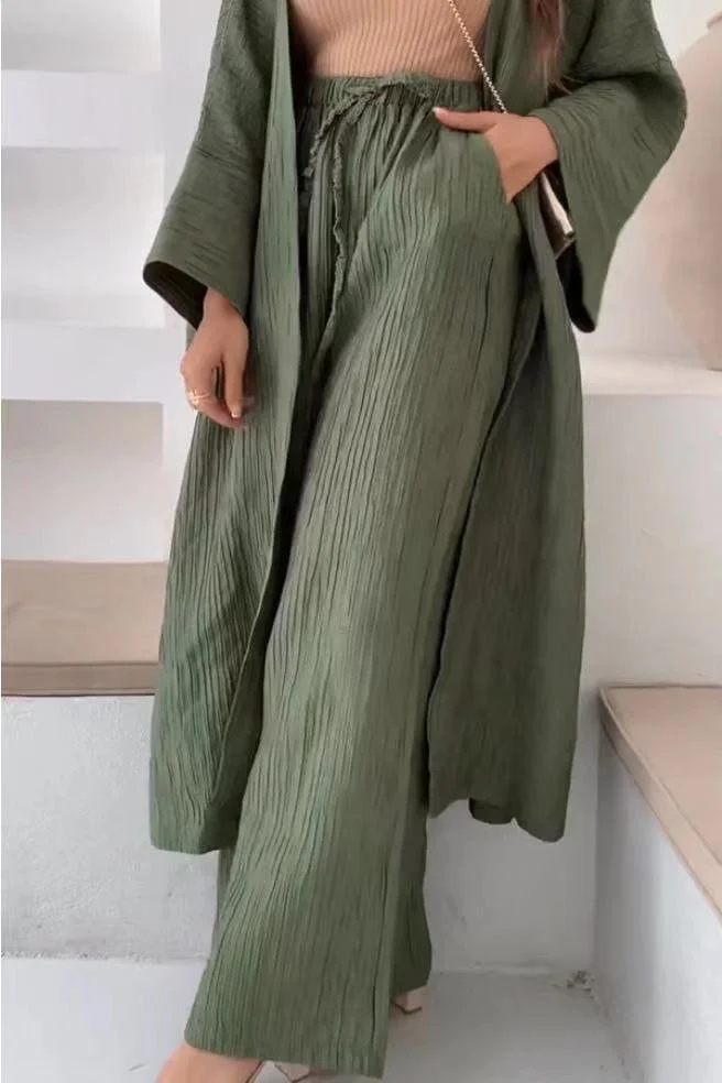 Deux Pièces Ensembles Femmes Décontracté Plain Printemps / Automne Polyester Quotidien Ample Manches Longues Col Rond Droit