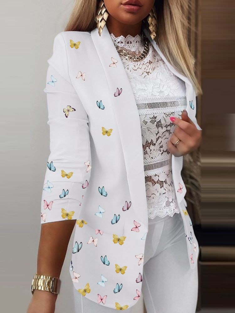 Manches Longues Régulier Géométrique Blazer pour Femmes