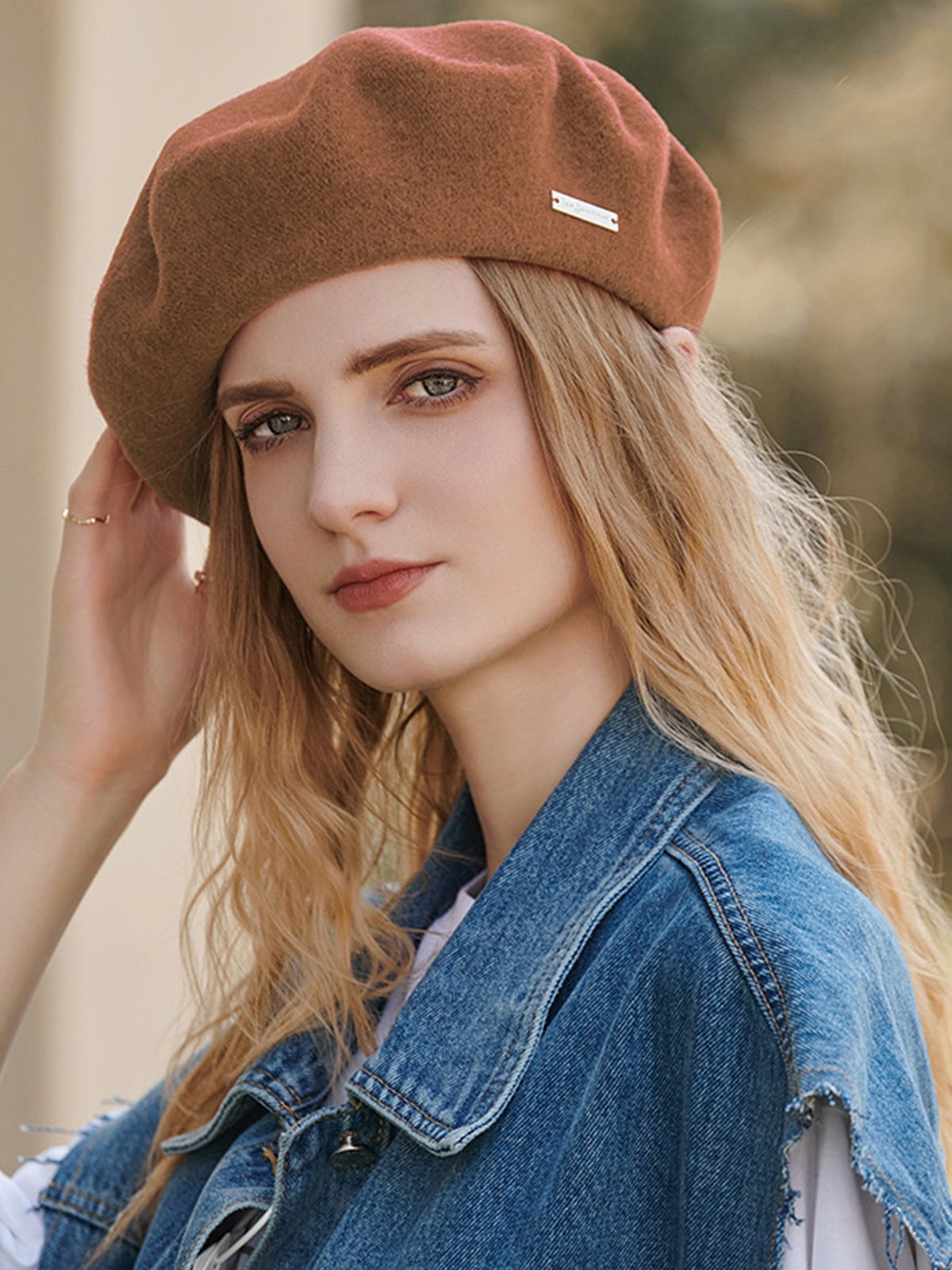 Bonnets Femmes Décontracté Plain Toutes Les Saisons Métal Mélangé de Laine Quotidien Béret Régulier