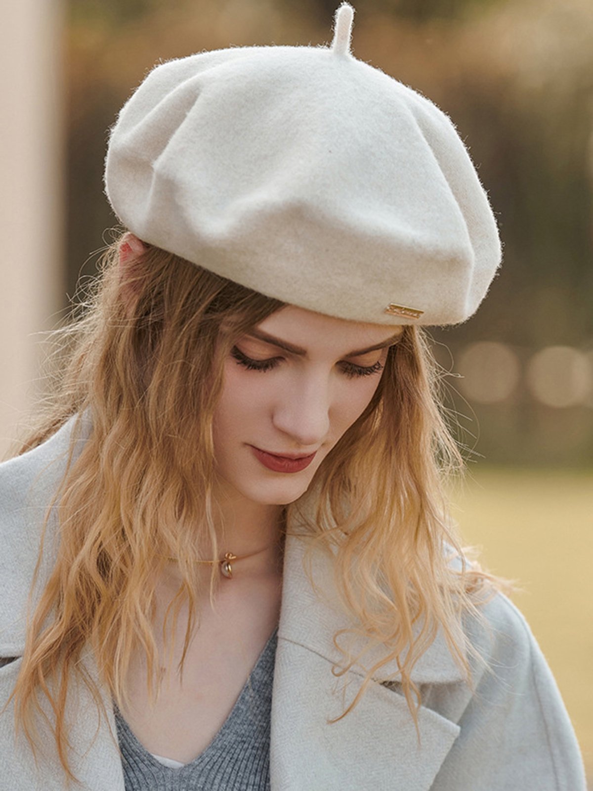 Bonnets Femmes Décontracté Plain Toutes Les Saisons Métal Mélangé de Laine Quotidien Béret Régulier