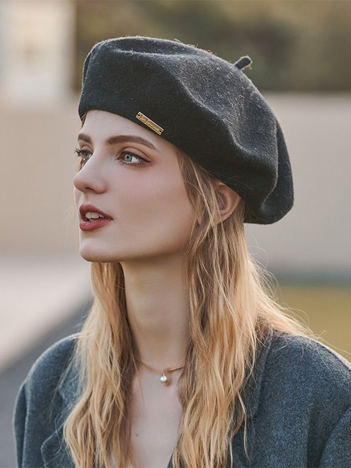 Bonnets Femmes Décontracté Plain Toutes Les Saisons Métal Mélangé de Laine Quotidien Béret Régulier