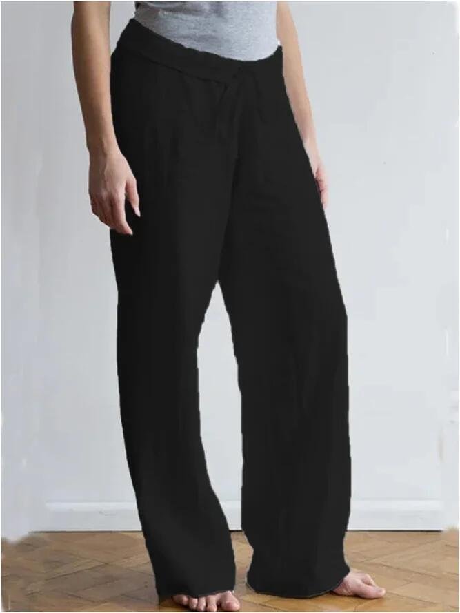 Pantalons Décontracté Plain Printemps / Automne Polyester Naturel Aucune élasticité Quotidien Long Droit pour Femmes