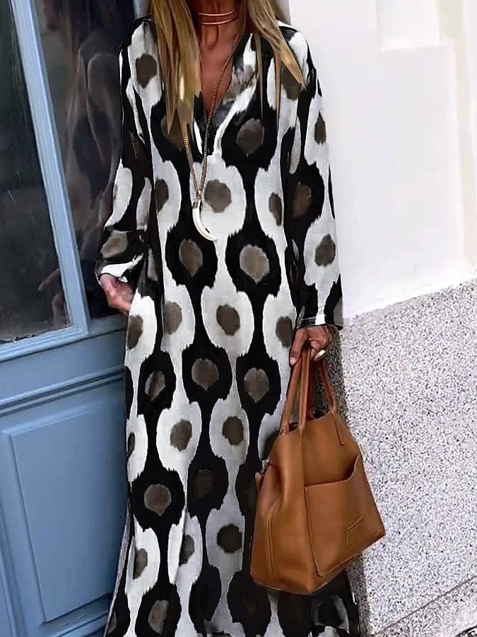 Femmes Rayé Gris Sweat-shirt à Capuche Confortable Robe Maxi Décontracté