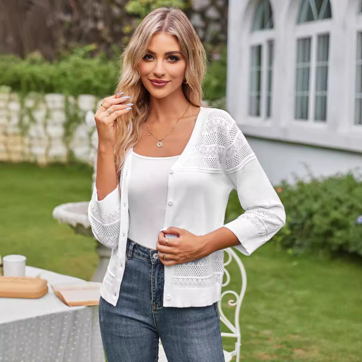 Cardigans Décontracté Plain Printemps / Automne Polyester Coupe Régulière Manches Longues Cache-cœur Régulier Élasticité moyenne pour Femmes