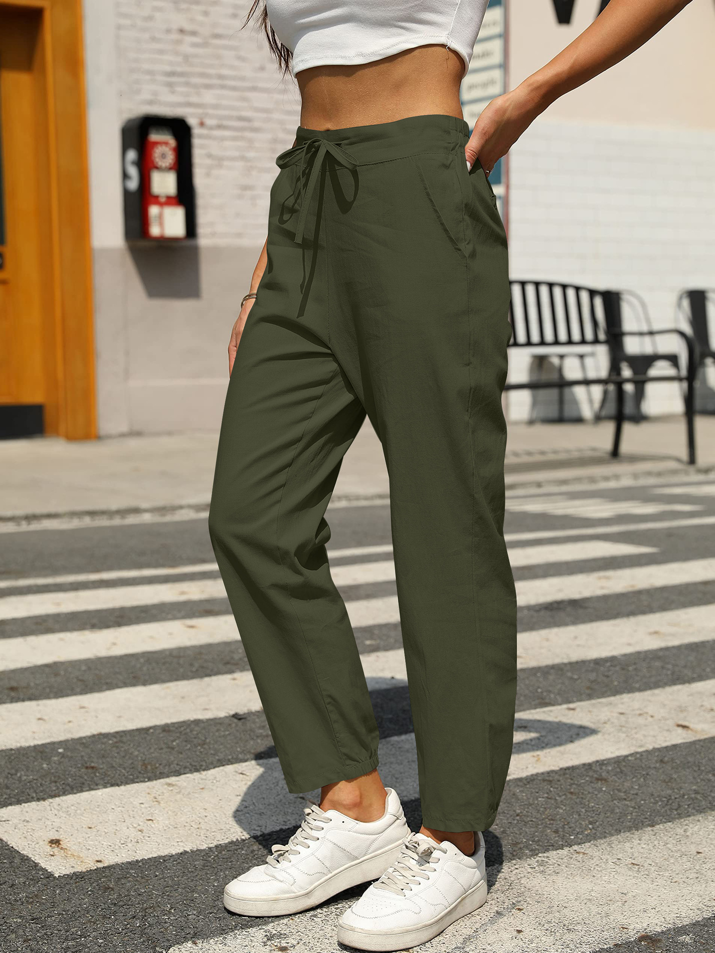Pantalons Femmes Décontracté Plain Printemps / Automne Polyester Aucune élasticité Quotidien Long Droit Régulier