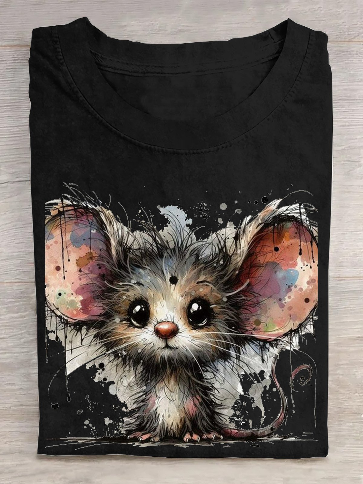 T-shirts Décontracté Imprimé d'Animal Été Manches Courtes Col Rond Régulier Droit Régulier Élasticité moyenne pour Femmes
