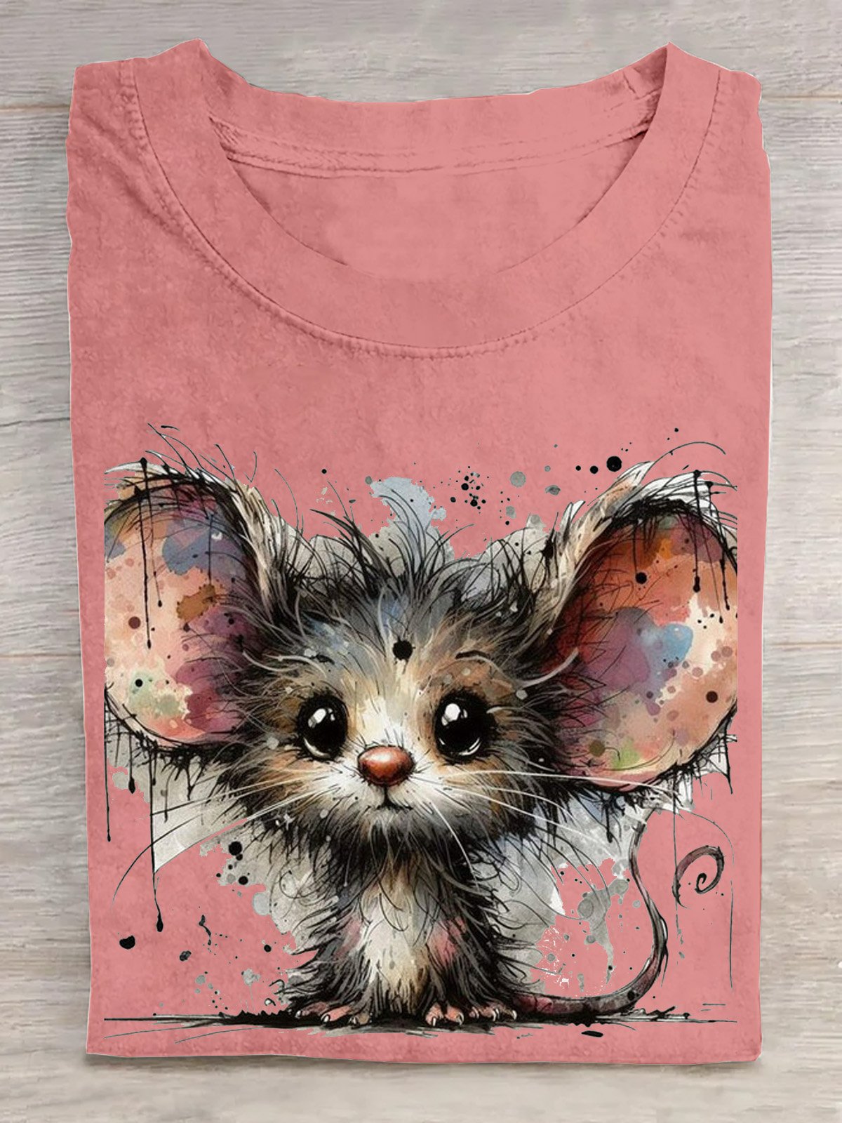 T-shirts Décontracté Imprimé d'Animal Été Manches Courtes Col Rond Régulier Droit Régulier Élasticité moyenne pour Femmes