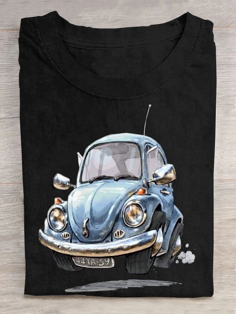 T-shirts Femmes Décontracté Été voiture Quotidien Ample Manches Courtes Droit Régulier Élasticité moyenne