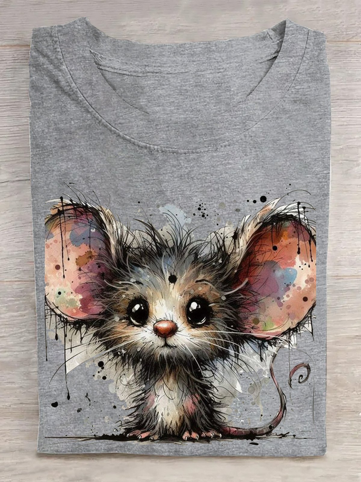 T-shirts Décontracté Imprimé d'Animal Été Manches Courtes Col Rond Régulier Droit Régulier Élasticité moyenne pour Femmes