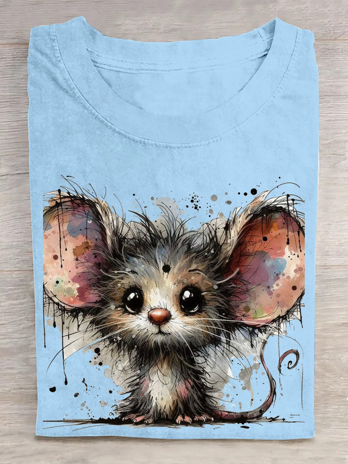 T-shirts Décontracté Imprimé d'Animal Été Manches Courtes Col Rond Régulier Droit Régulier Élasticité moyenne pour Femmes