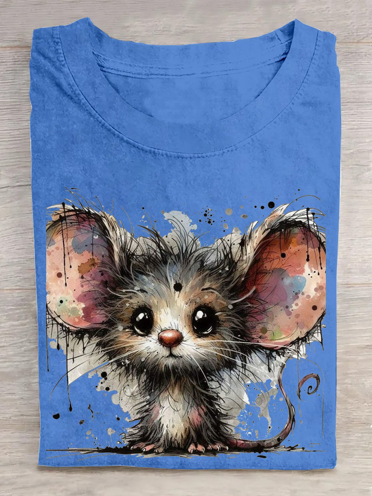 T-shirts Décontracté Imprimé d'Animal Été Manches Courtes Col Rond Régulier Droit Régulier Élasticité moyenne pour Femmes
