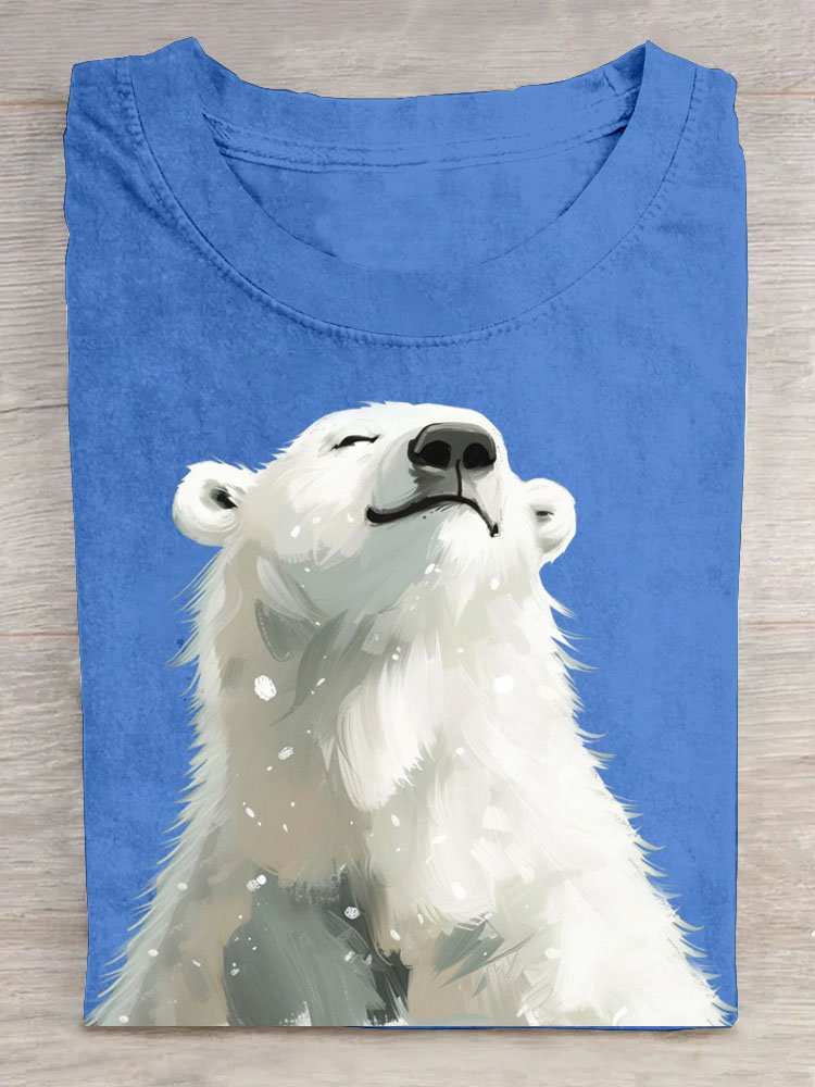 T-shirts Décontracté Imprimé d'Animal Été Coton Quotidien Ample Manches Courtes Régulier Élasticité moyenne pour Femmes
