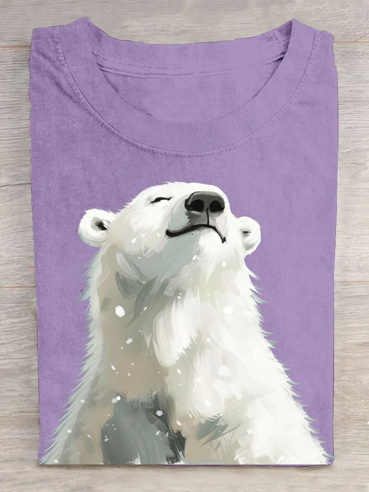 T-shirts Décontracté Imprimé d'Animal Été Coton Quotidien Ample Manches Courtes Régulier Élasticité moyenne pour Femmes