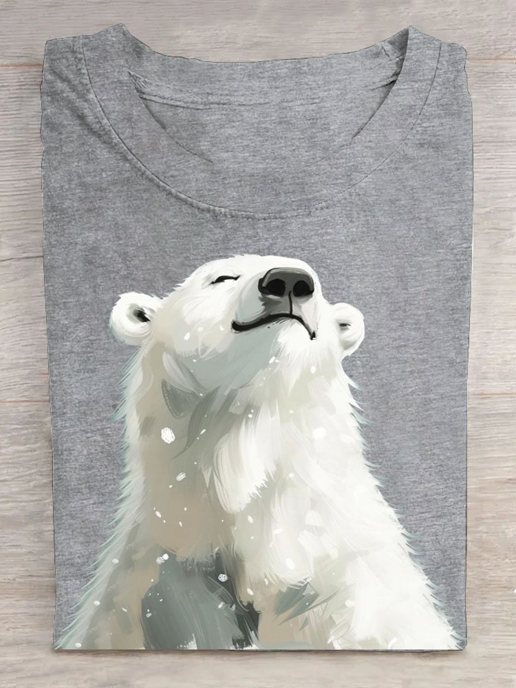 T-shirts Décontracté Imprimé d'Animal Été Coton Quotidien Ample Manches Courtes Régulier Élasticité moyenne pour Femmes