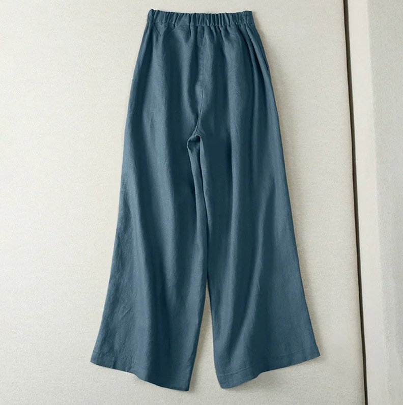 Pantalons Femmes Décontracté Ethnique Printemps / Automne Naturel Aucune élasticité Quotidien Ample Long Droit