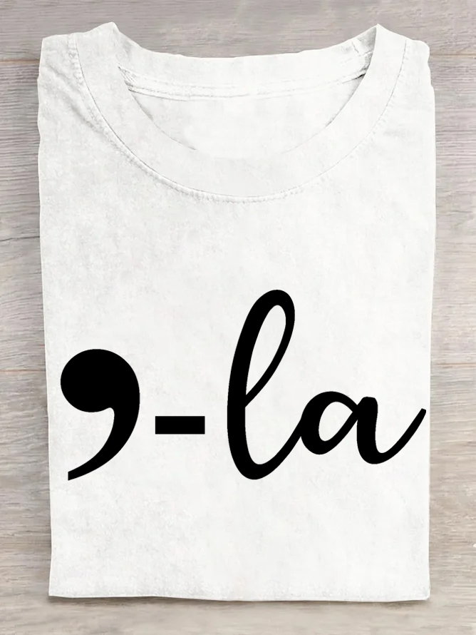 T-shirts Femmes Décontracté Été Lettres de texte Polyester Léger Ample Manches Courtes Col Rond Régulier