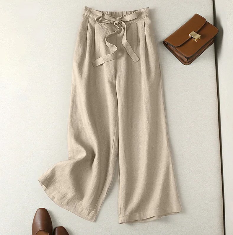 Pantalons Femmes Décontracté Ethnique Printemps / Automne Naturel Aucune élasticité Quotidien Ample Long Droit