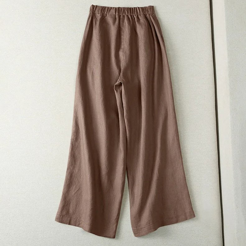 Pantalons Femmes Décontracté Ethnique Printemps / Automne Naturel Aucune élasticité Quotidien Ample Long Droit