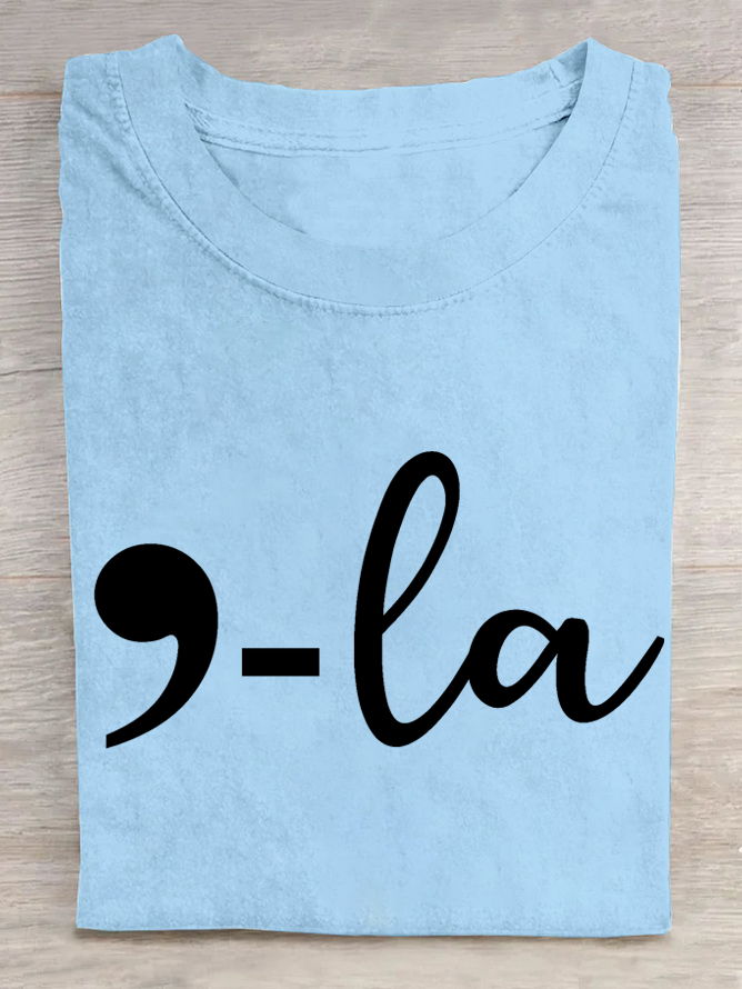 T-shirts Femmes Décontracté Été Lettres de texte Polyester Léger Ample Manches Courtes Col Rond Régulier