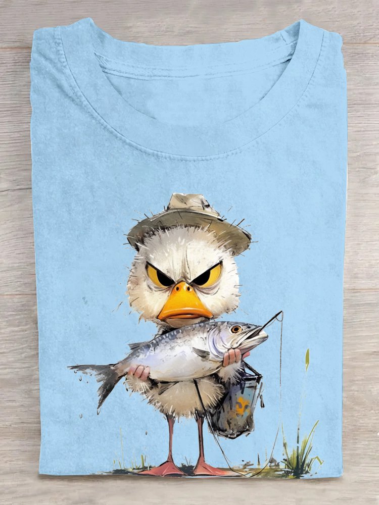 T-shirts Décontracté Été Poisson Coton Ample Manches Courtes Régulier Droit Oui pour Femmes