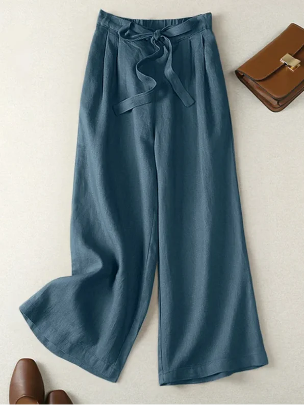 Pantalons Femmes Décontracté Ethnique Printemps / Automne Naturel Aucune élasticité Quotidien Ample Long Droit