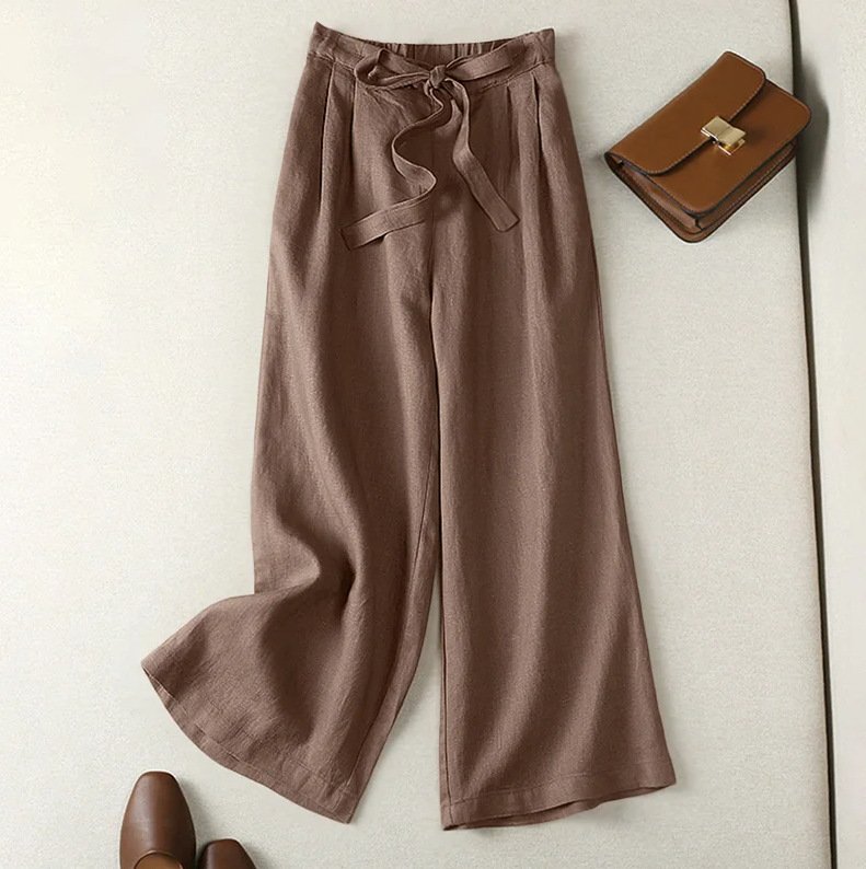Pantalons Femmes Décontracté Ethnique Printemps / Automne Naturel Aucune élasticité Quotidien Ample Long Droit