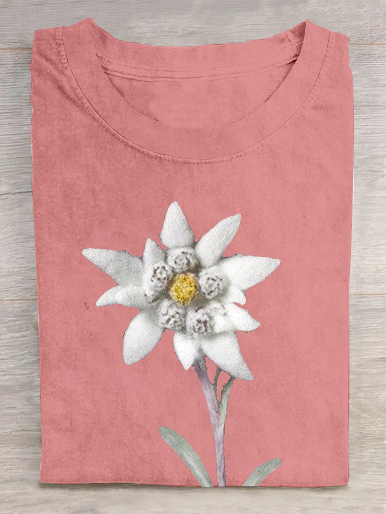 T-shirts Femmes Décontracté Floral Été Quotidien Ample Manches Courtes Col Rond Droit Oui