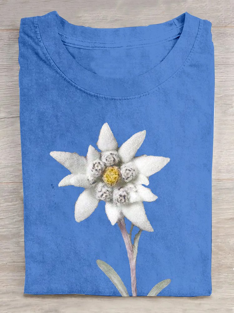 T-shirts Femmes Décontracté Floral Été Quotidien Ample Manches Courtes Col Rond Droit Oui