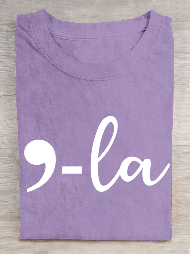 T-shirts Femmes Décontracté Été Lettres de texte Polyester Léger Ample Manches Courtes Col Rond Régulier