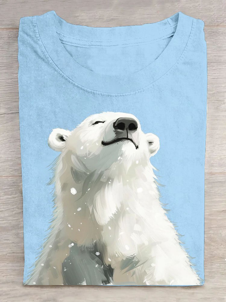 T-shirts Décontracté Imprimé d'Animal Été Coton Quotidien Ample Manches Courtes Régulier Élasticité moyenne pour Femmes