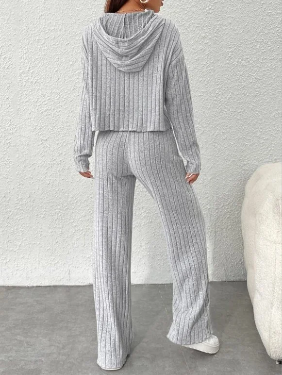 Deux Pièces Ensembles Décontracté Plain Printemps / Automne Naturel Quotidien Ample Jersey Manches Longues Top Avec Pantalons pour Femmes