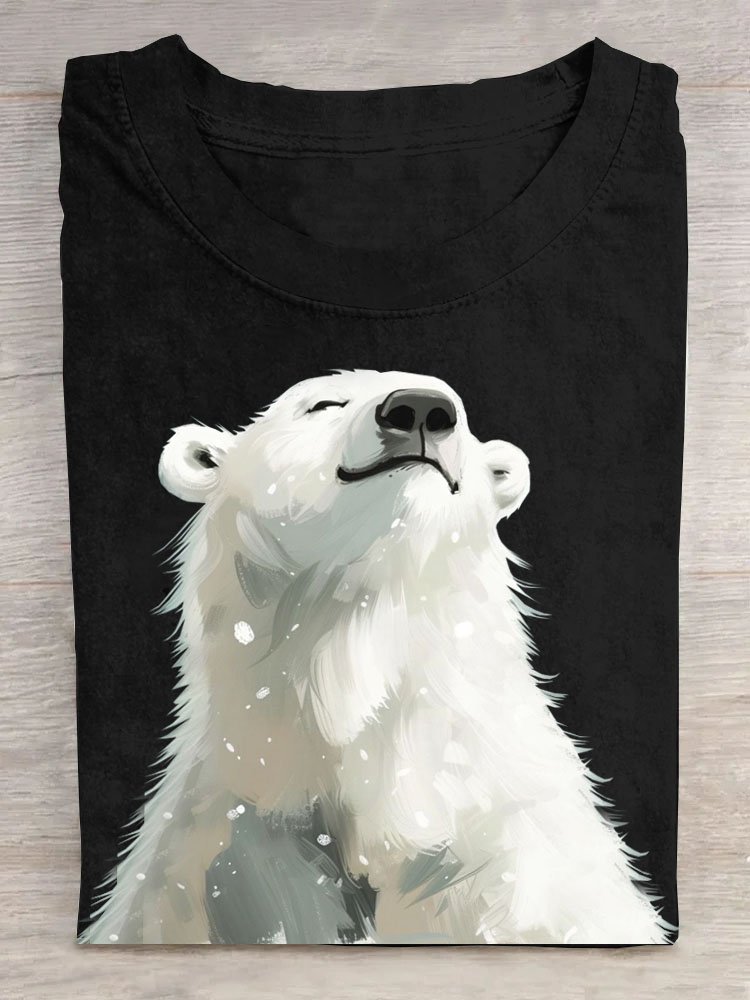 T-shirts Décontracté Imprimé d'Animal Été Coton Quotidien Ample Manches Courtes Régulier Élasticité moyenne pour Femmes