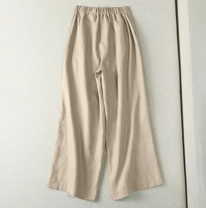 Pantalons Femmes Décontracté Ethnique Printemps / Automne Naturel Aucune élasticité Quotidien Ample Long Droit