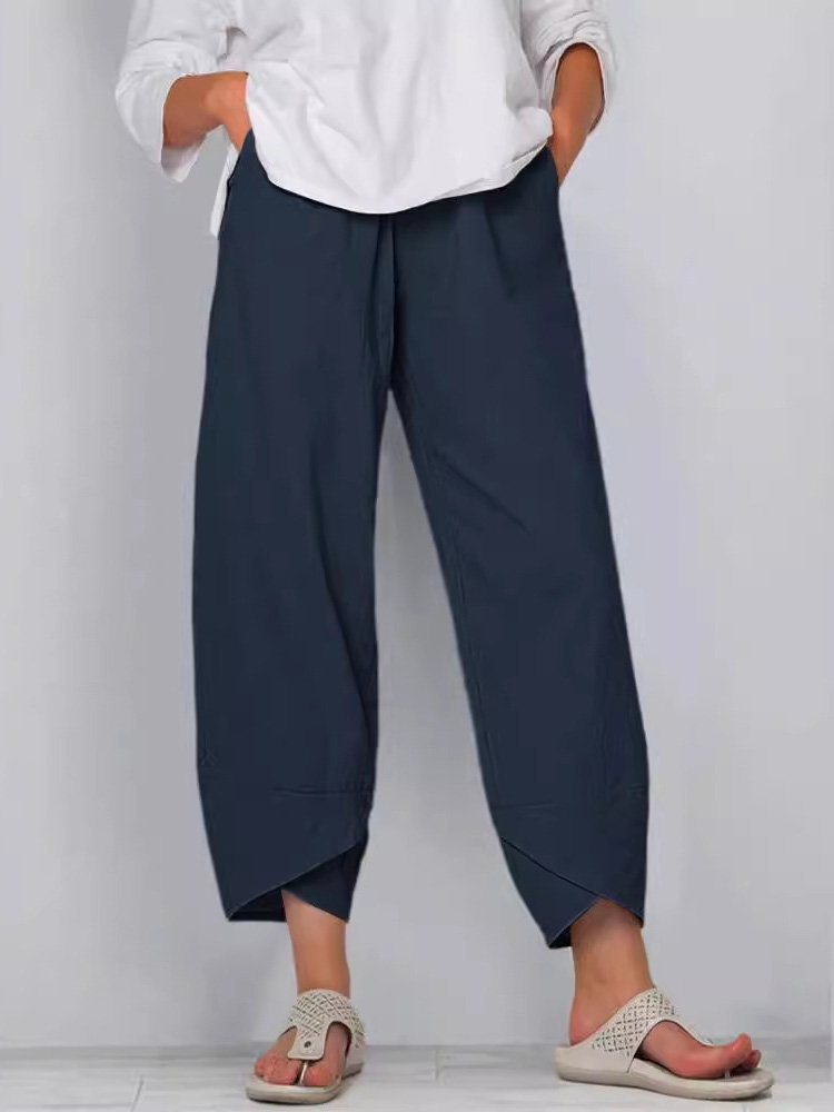 Pantalons Décontracté Plain Printemps / Automne Aucune élasticité Ample Pantalon à la cheville Standard Droit Régulier pour Femmes