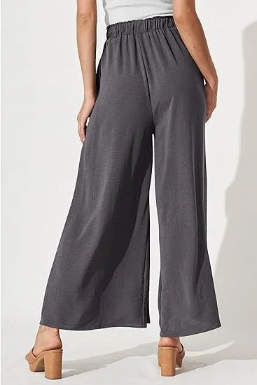 Pantalons Décontracté Plain Printemps / Automne Nœud Devant Aucune élasticité Quotidien Ample Pantalon droit Régulier pour Femmes