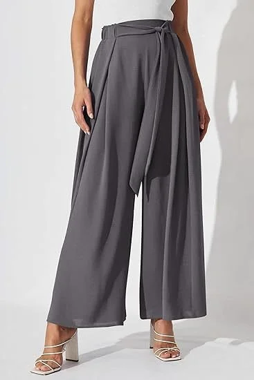 Pantalons Décontracté Plain Printemps / Automne Nœud Devant Aucune élasticité Quotidien Ample Pantalon droit Régulier pour Femmes