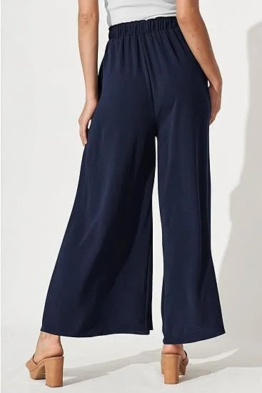 Pantalons Décontracté Plain Printemps / Automne Nœud Devant Aucune élasticité Quotidien Ample Pantalon droit Régulier pour Femmes