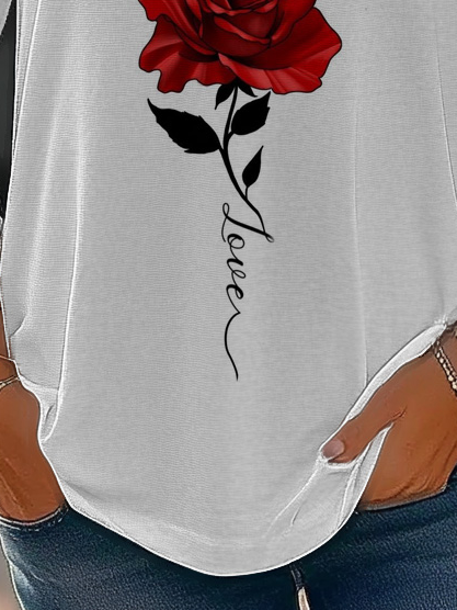 T-shirts Décontracté Floral Printemps / Automne Aucune élasticité Quotidien Standard Régulier Régulier T.-N.-L. pour Femmes