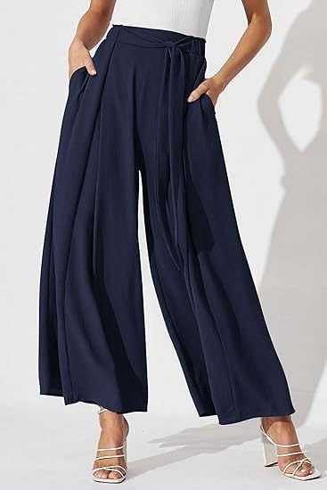 Pantalons Décontracté Plain Printemps / Automne Nœud Devant Aucune élasticité Quotidien Ample Pantalon droit Régulier pour Femmes