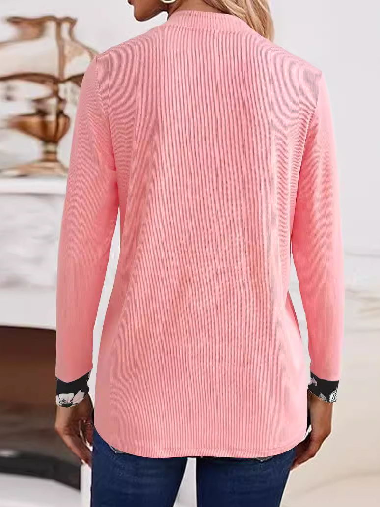 Chemisiers1 Décontracté Floral Printemps / Automne Col Carré Quotidien Ample Jersey Régulier Droit pour Femmes