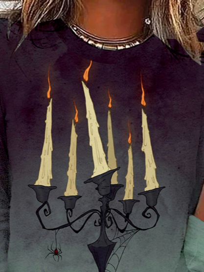 T-shirts Décontracté Printemps / Automne Toussaint Coupe Régulière Manches Longues Régulier Régulier Élasticité moyenne T.-N.-L. pour Femmes