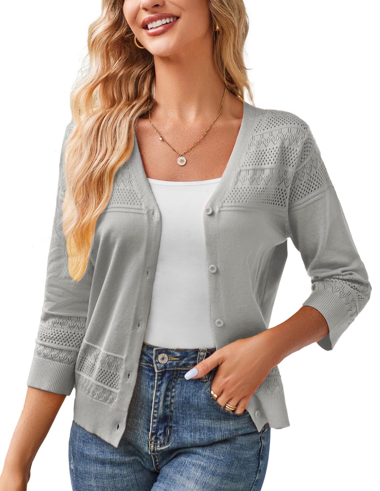 Cardigans Décontracté Plain Printemps / Automne Polyester Coupe Régulière Manches Longues Cache-cœur Régulier Élasticité moyenne pour Femmes