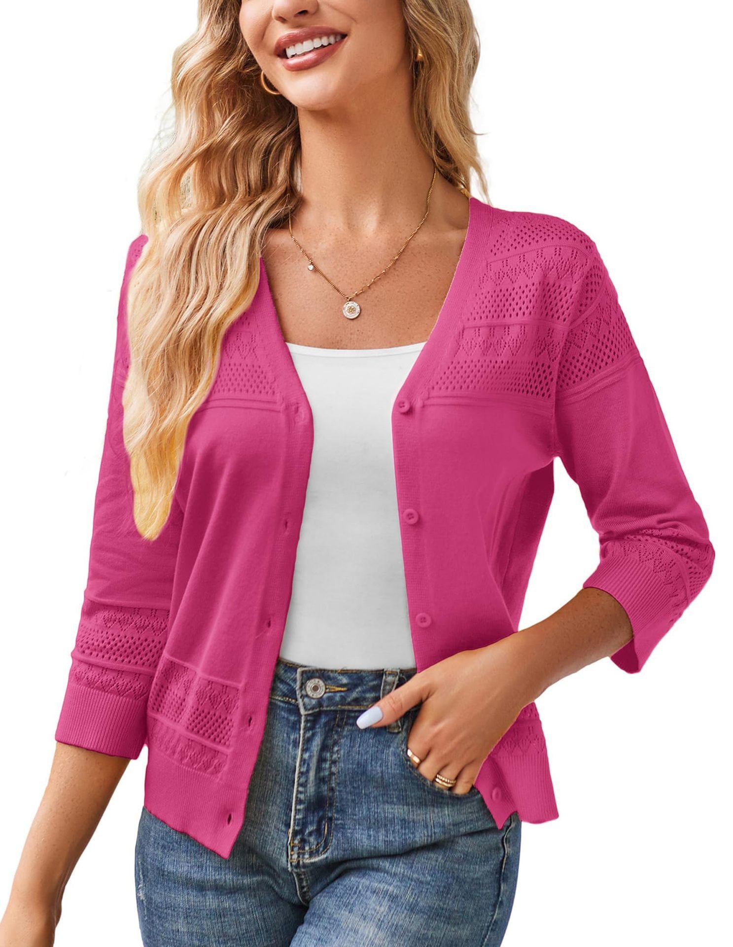 Cardigans Décontracté Plain Printemps / Automne Polyester Coupe Régulière Manches Longues Cache-cœur Régulier Élasticité moyenne pour Femmes