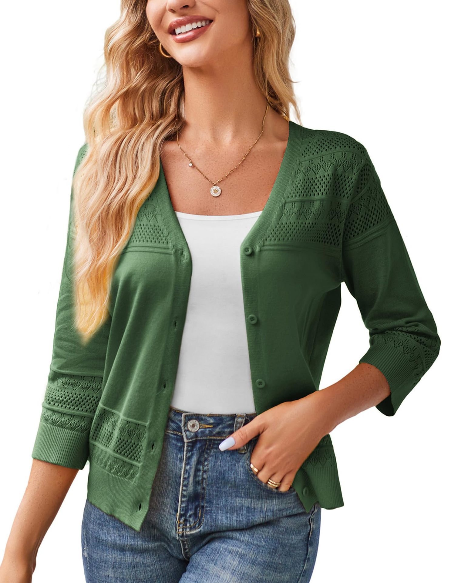 Cardigans Décontracté Plain Printemps / Automne Polyester Coupe Régulière Manches Longues Cache-cœur Régulier Élasticité moyenne pour Femmes