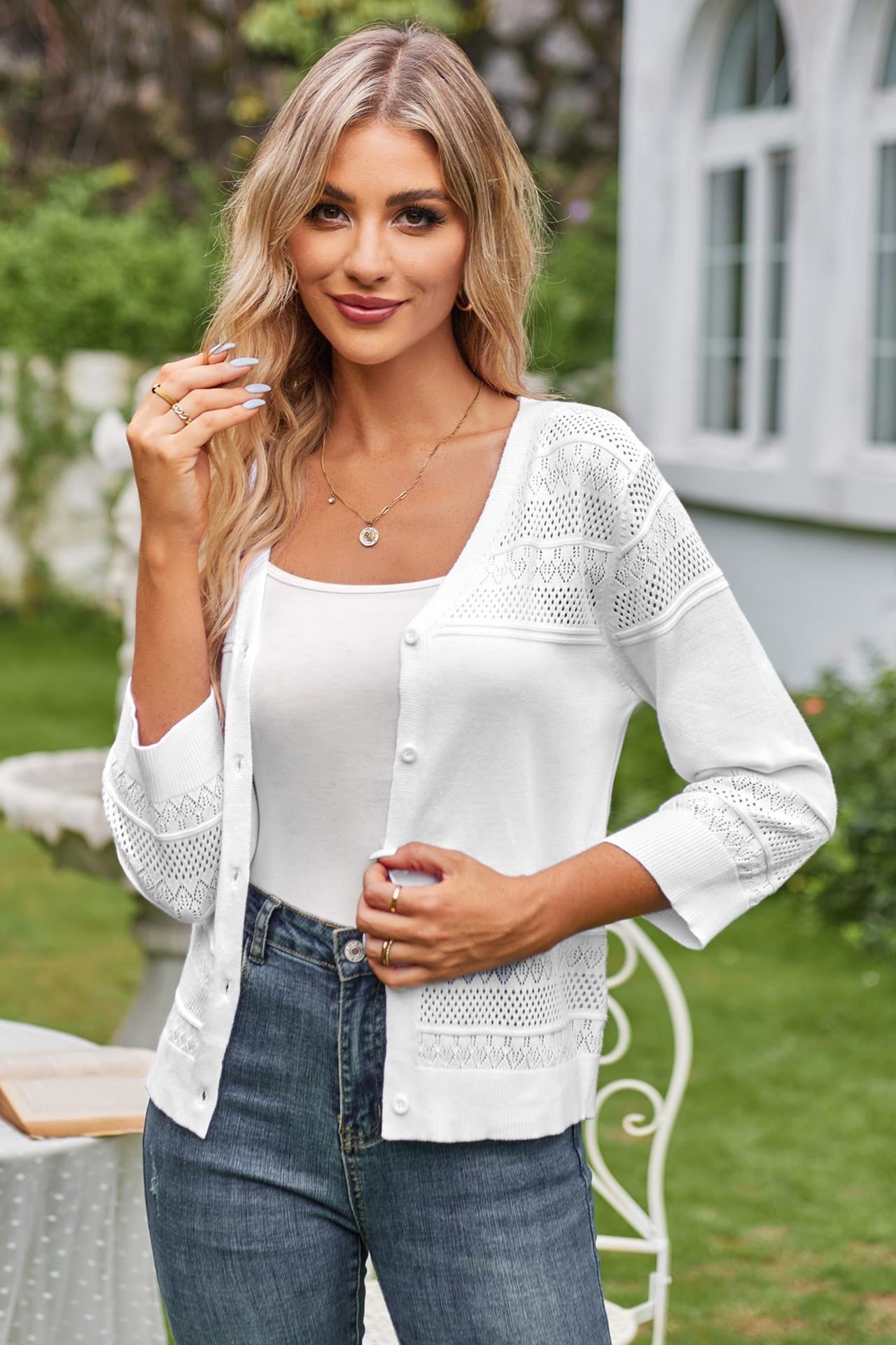 Cardigans Décontracté Plain Printemps / Automne Polyester Coupe Régulière Manches Longues Cache-cœur Régulier Élasticité moyenne pour Femmes