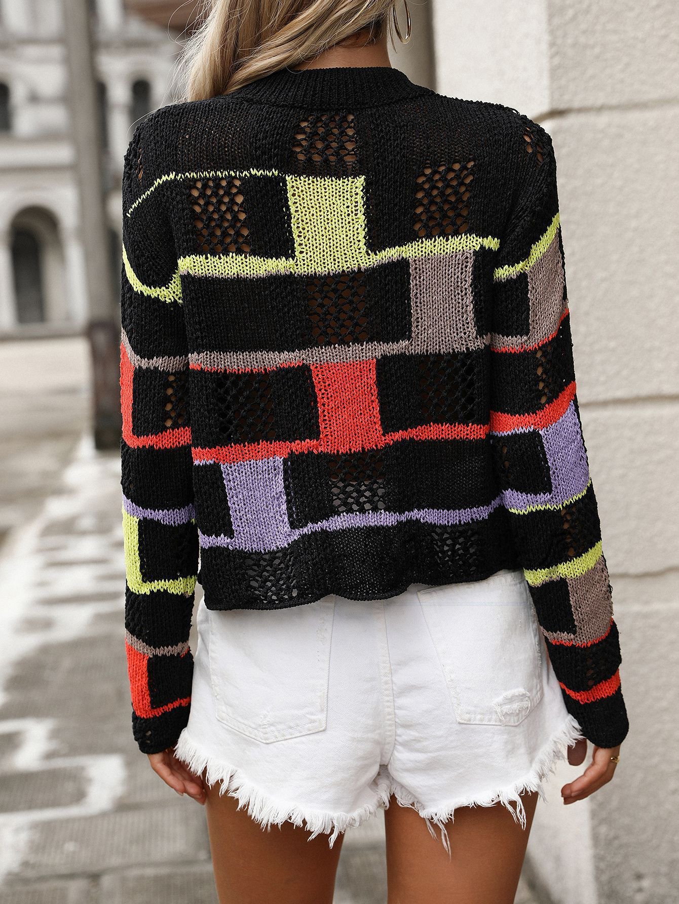 Pulls Décontracté Plain Printemps / Automne Micro-élasticité Quotidien Manches Longues Col Rond Fil/fil de laine Régulier pour Femmes