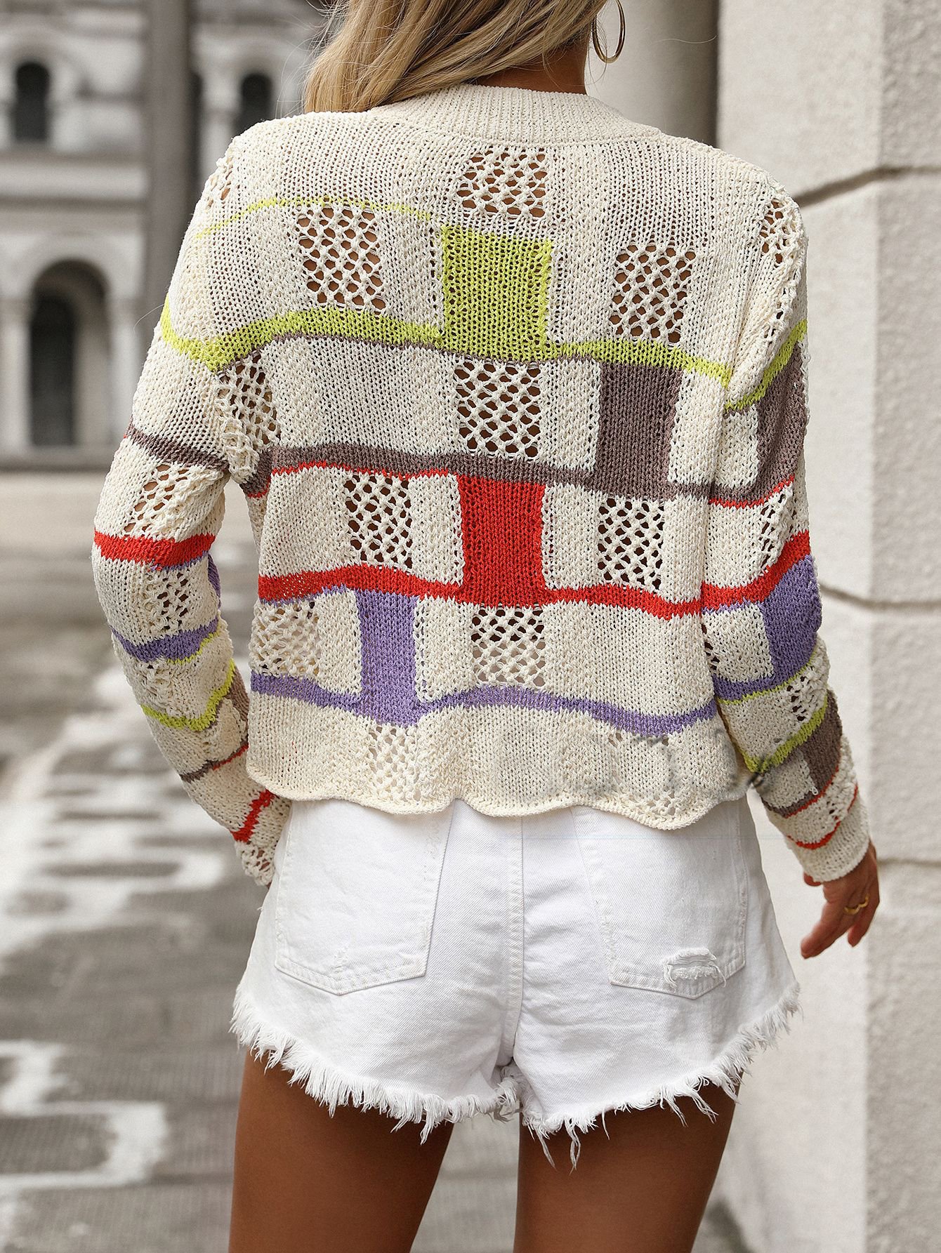 Pulls Décontracté Plain Printemps / Automne Micro-élasticité Quotidien Manches Longues Col Rond Fil/fil de laine Régulier pour Femmes