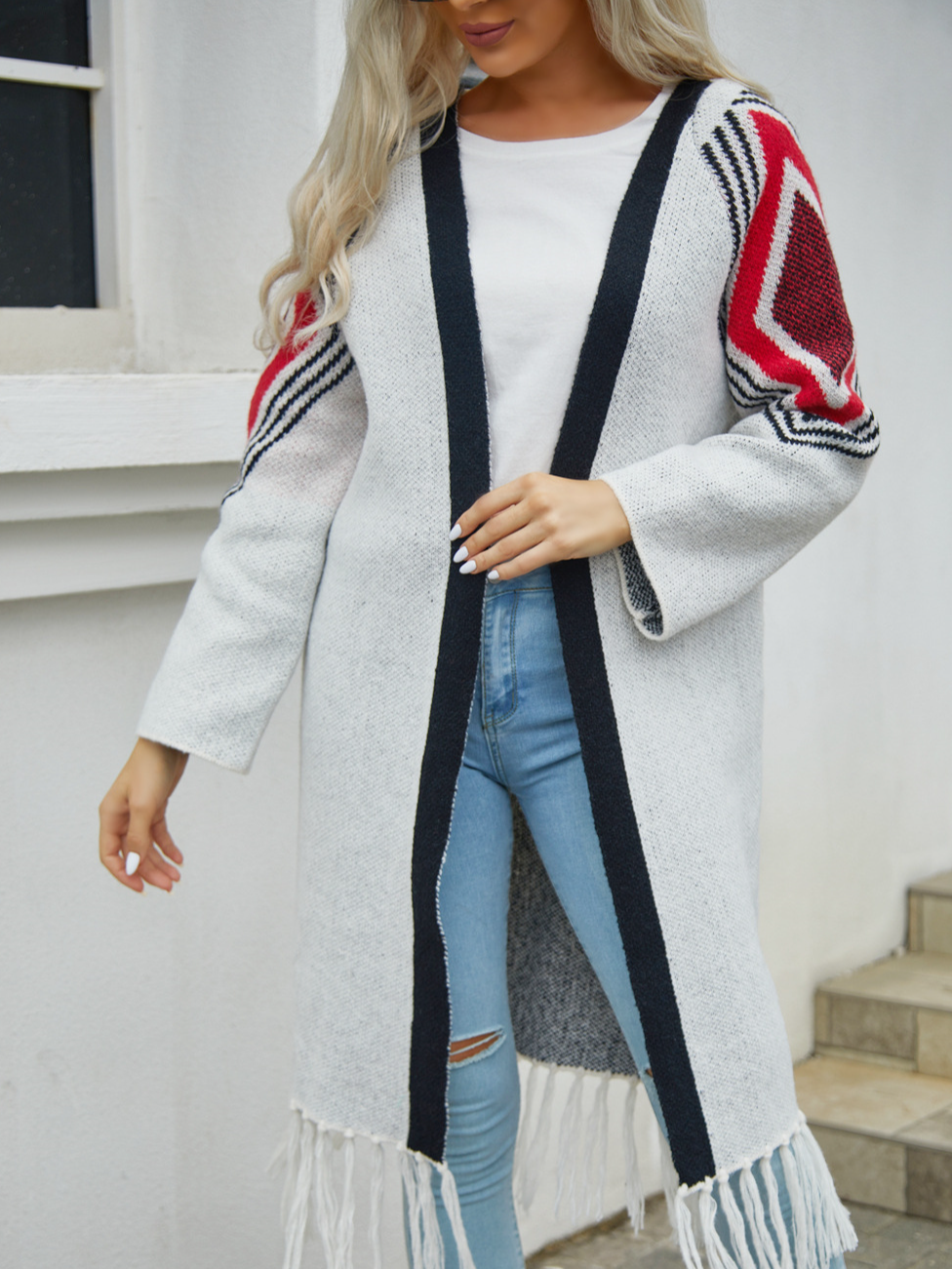 Cardigans Décontracté Ethnique Hiver Micro-élasticité Ample Manches Longues Laine/Tricot Régulier Droit pour Femmes