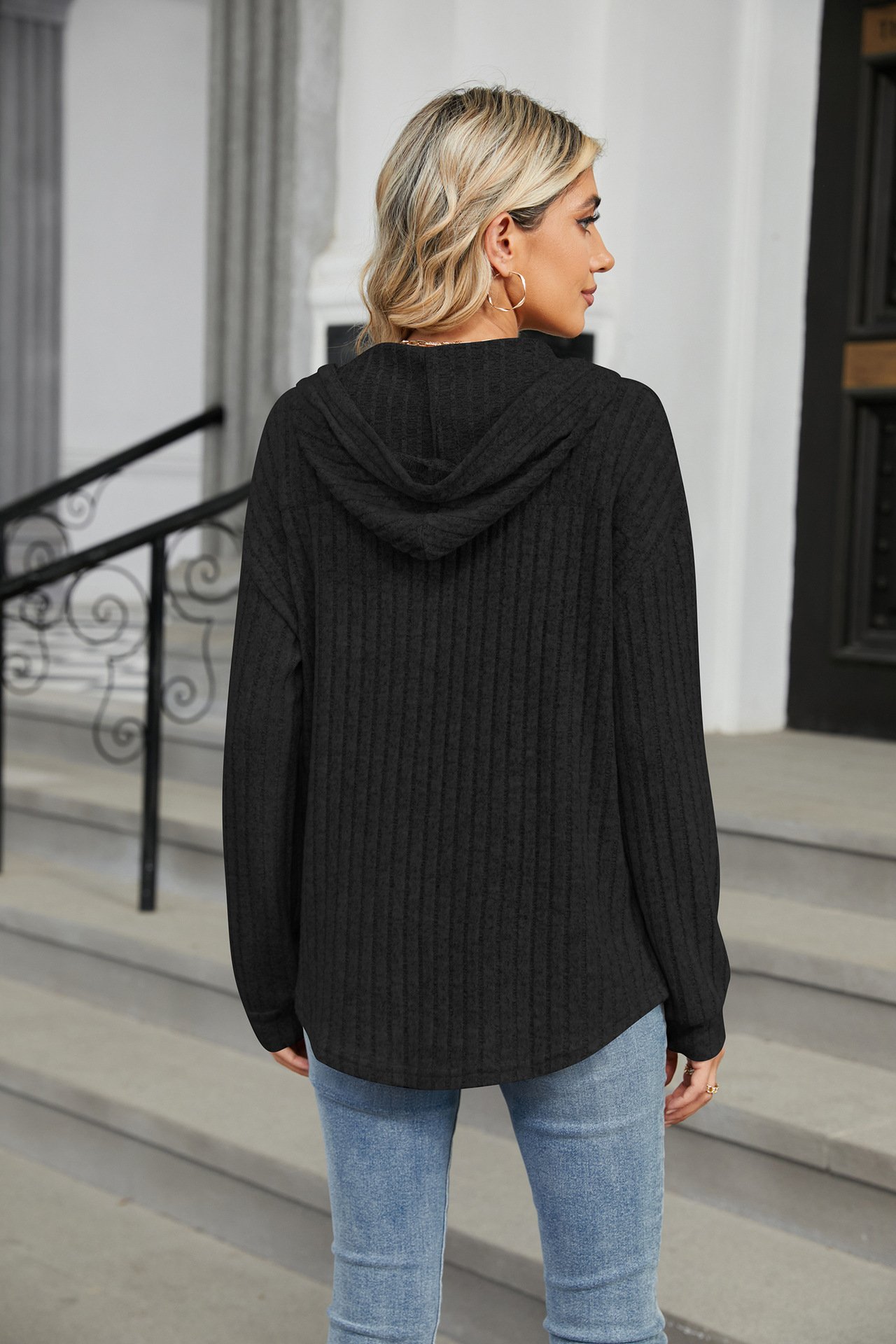 à Capuche Décontracté Plain Printemps / Automne Sweat-shirt à Capuche Naturel Ample Manches Longues Régulier Élasticité moyenne pour Femmes